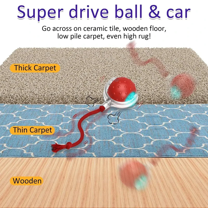 Intelligent Electric Cat Interactive Toy Ball Automatic Rolling Ball Fake Tail Bird Chirping USB Charging Pet Dog Training