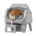 Open Top Automatic Cat Litter Box with 7 Safety Sensors & Anti-Pinch Protection, Easy Access Step for Senior Cats, Custom