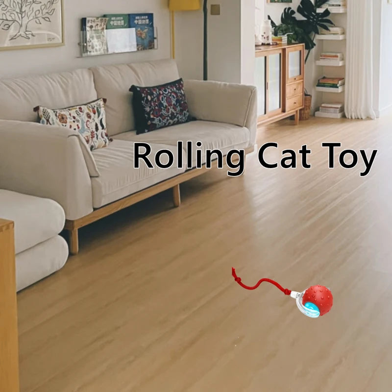 Intelligent Electric Cat Interactive Toy Ball Automatic Rolling Ball Fake Tail Bird Chirping USB Charging Pet Dog Training