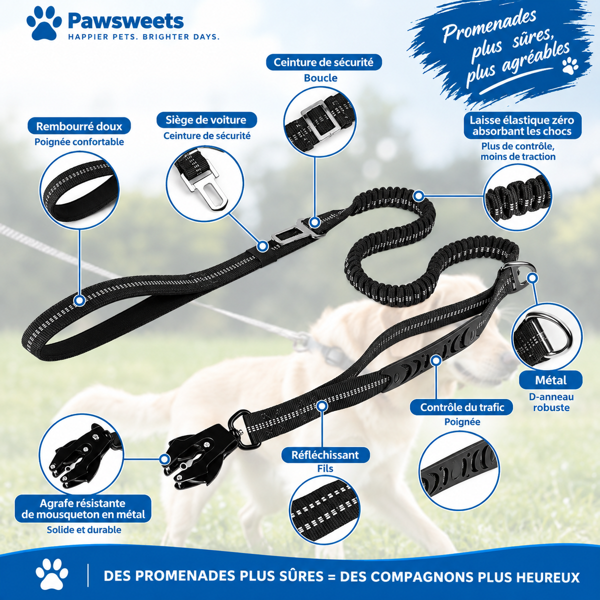 Tactical Bungee Dog Leash