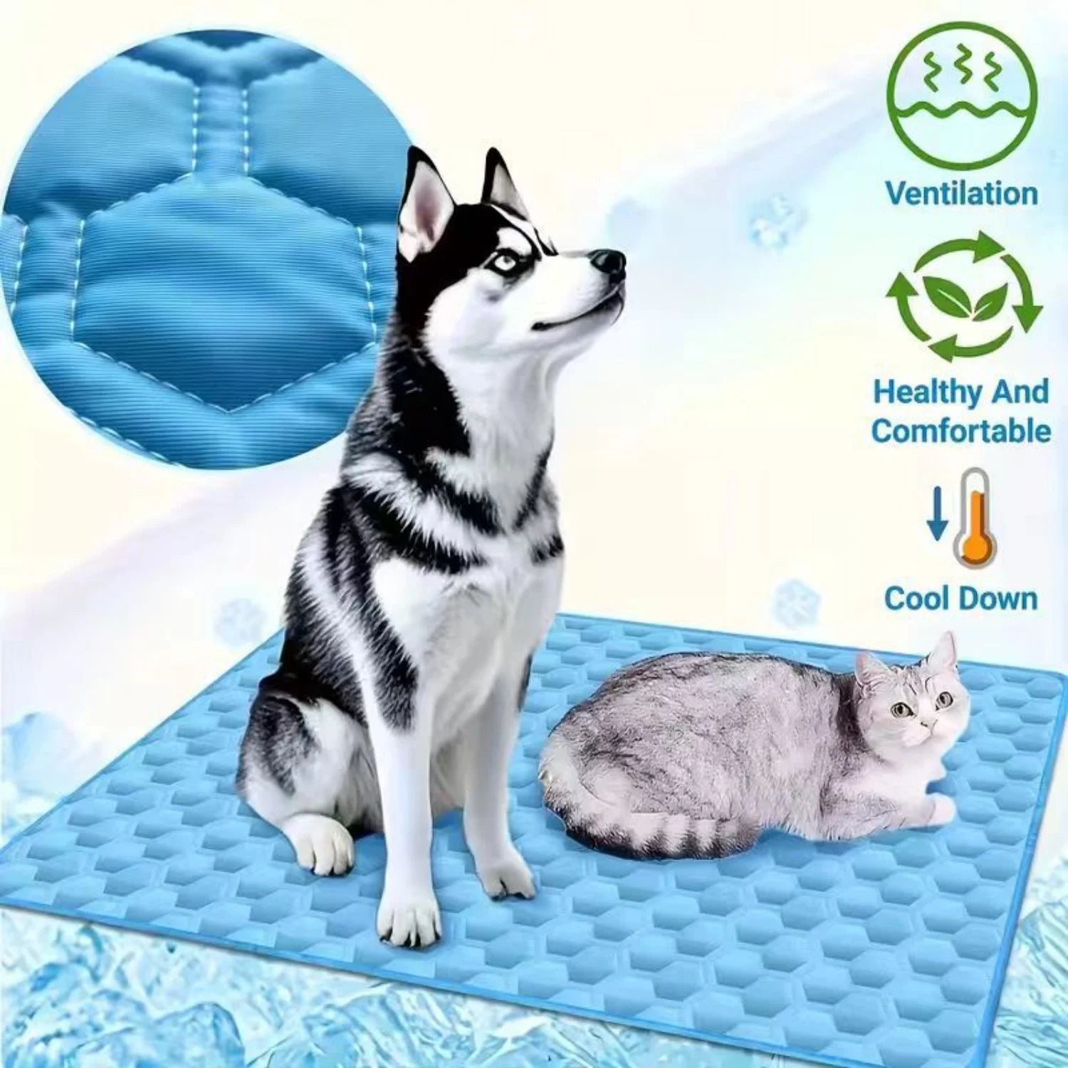 Summer Pet Cooling Mat Breathable Ice Silk Dog Cat Pad Washable Scratch Resistant Self Cooling Blanket Sofa Car Use Pet Supplies