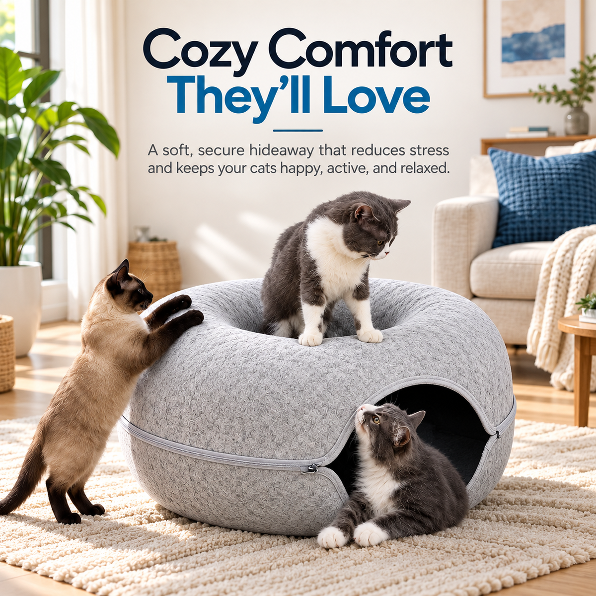 Interactive Cat Tunnel Cave