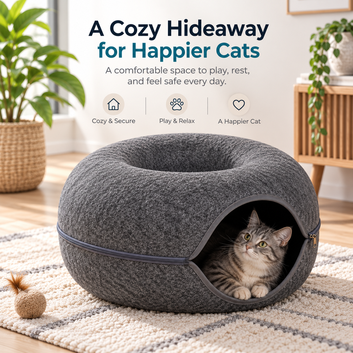 Interactive Cat Tunnel Cave