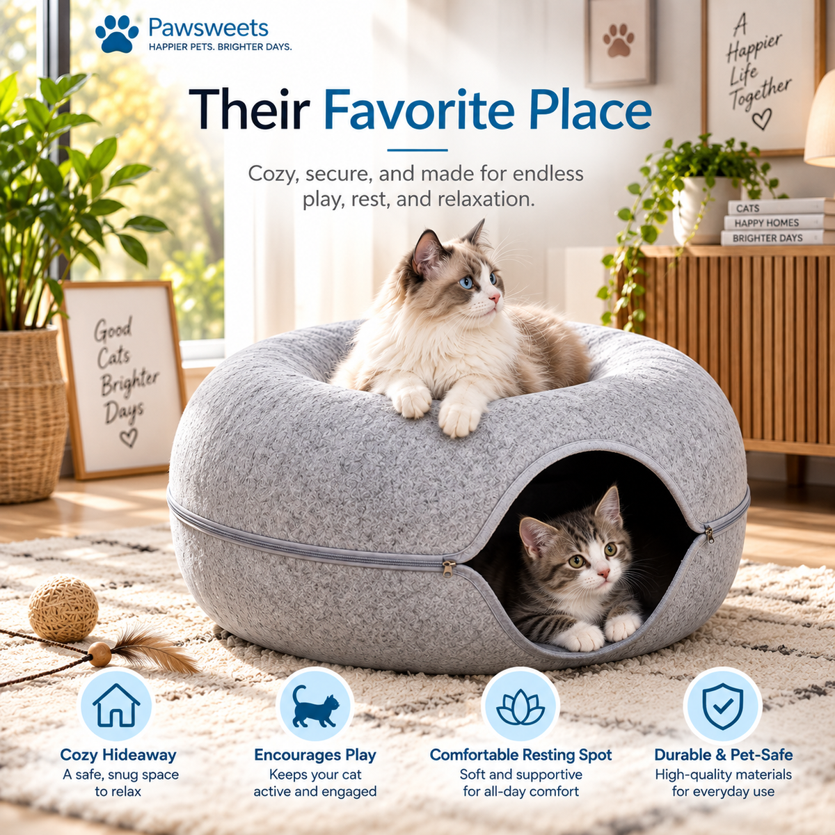 Interactive Cat Tunnel Cave