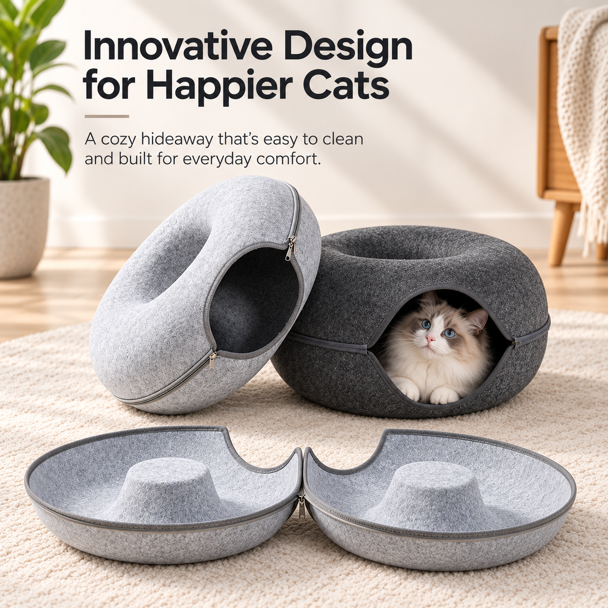 Interactive Cat Tunnel Cave