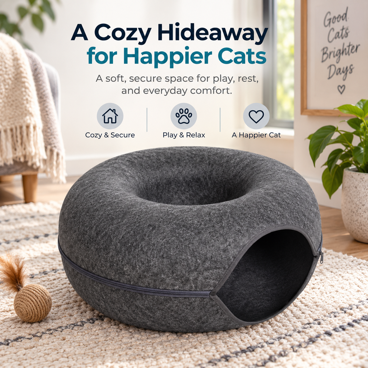 Interactive Cat Tunnel Cave