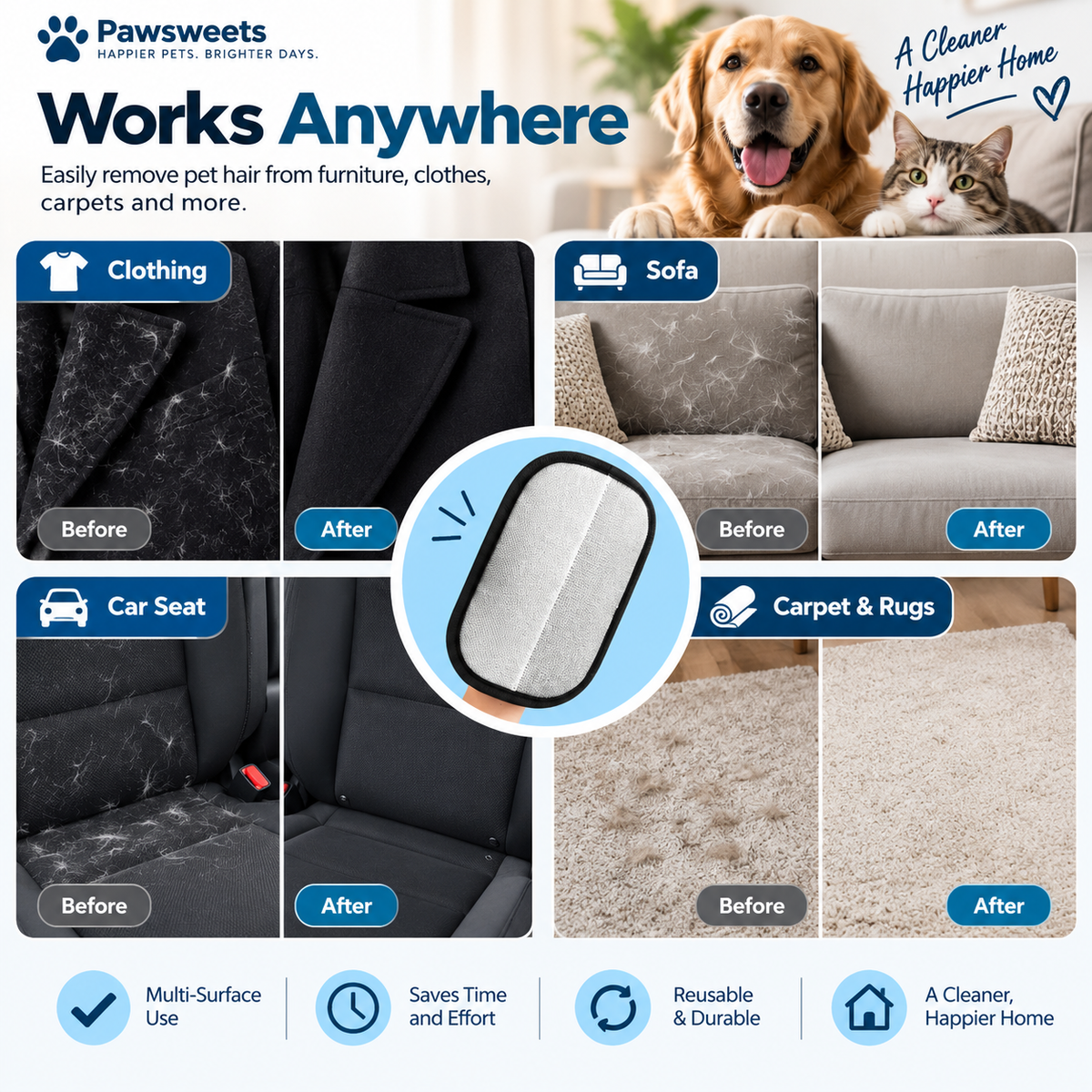 Magic Pet Hair Removal Gloves